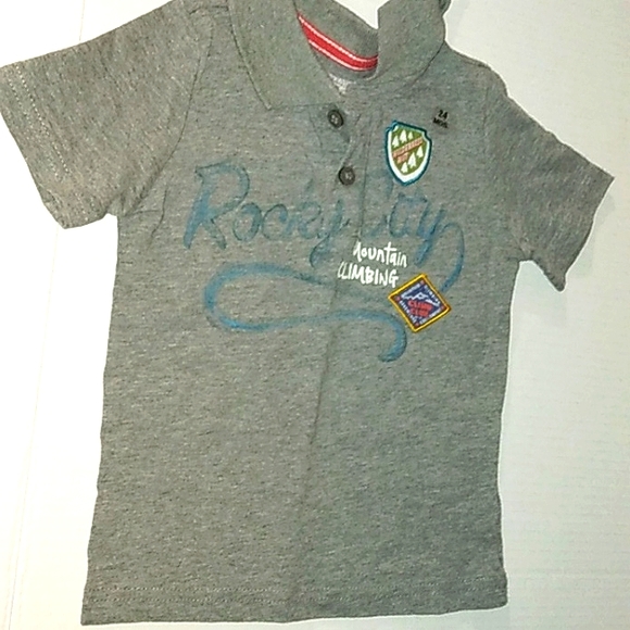 ☆NWT☆Toddler Boy "TOUGHSKINS" Short Sleeve Polo Shirt Mtn Climbing Theme 24m - Picture 9 of 10